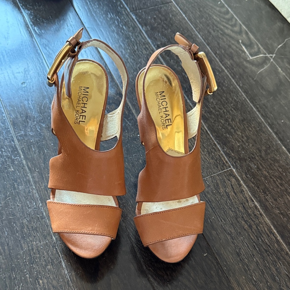 Michael Kors Tan Leather Sandals